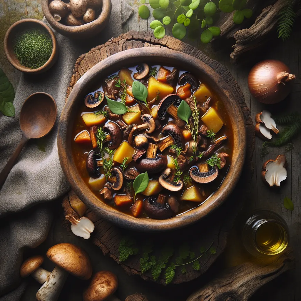 Hearty Forest Stew with Wild Mushrooms and Root Vegetables
